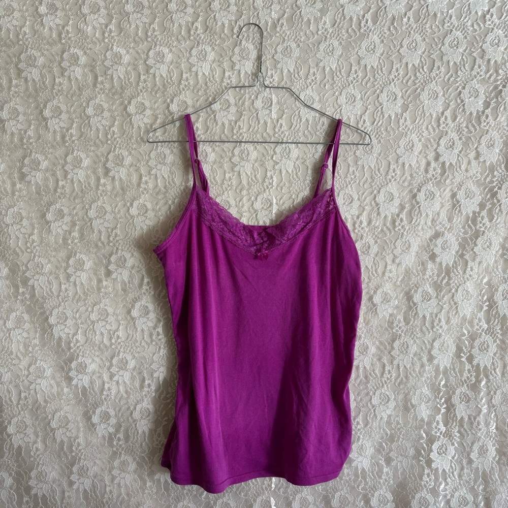 Women's Purple Lace Trim Cami Top